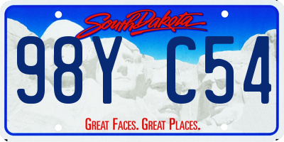 SD license plate 98YC54