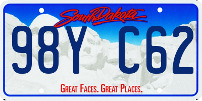 SD license plate 98YC62