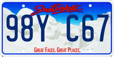 SD license plate 98YC67
