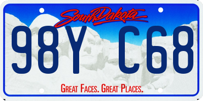 SD license plate 98YC68