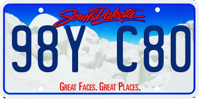 SD license plate 98YC80