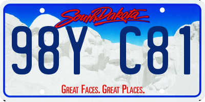 SD license plate 98YC81