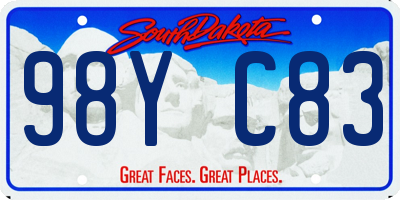 SD license plate 98YC83