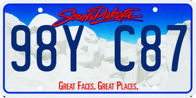 SD license plate 98YC87