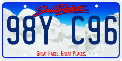SD license plate 98YC96