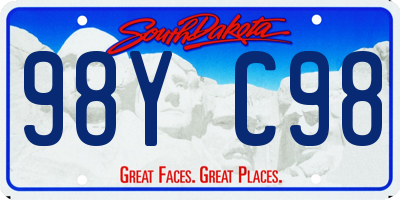 SD license plate 98YC98