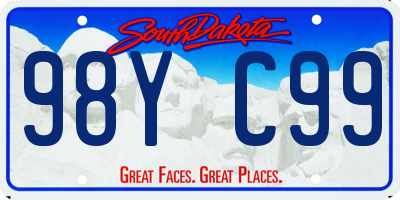 SD license plate 98YC99