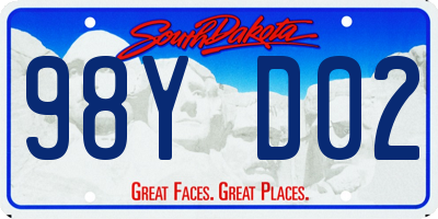 SD license plate 98YD02
