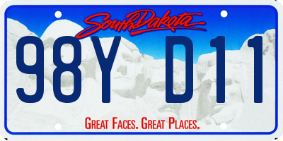 SD license plate 98YD11
