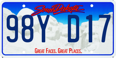 SD license plate 98YD17