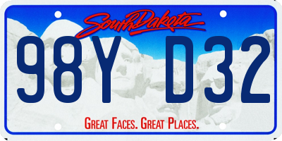 SD license plate 98YD32