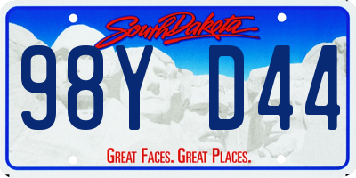 SD license plate 98YD44