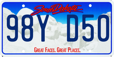 SD license plate 98YD50