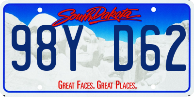 SD license plate 98YD62