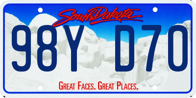 SD license plate 98YD70