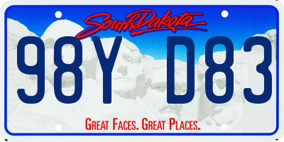 SD license plate 98YD83