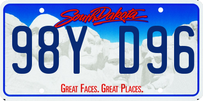 SD license plate 98YD96