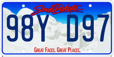 SD license plate 98YD97