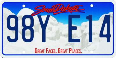 SD license plate 98YE14