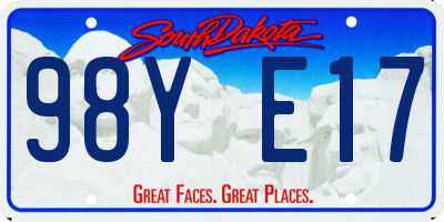 SD license plate 98YE17