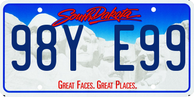SD license plate 98YE99