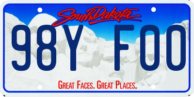 SD license plate 98YF00