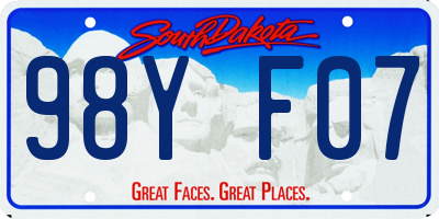 SD license plate 98YF07