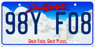SD license plate 98YF08