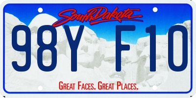 SD license plate 98YF10