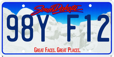 SD license plate 98YF12