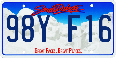 SD license plate 98YF16