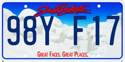 SD license plate 98YF17
