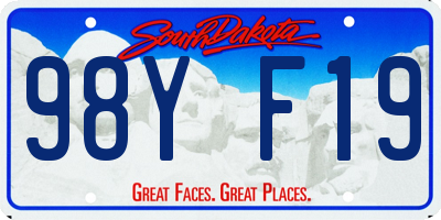 SD license plate 98YF19