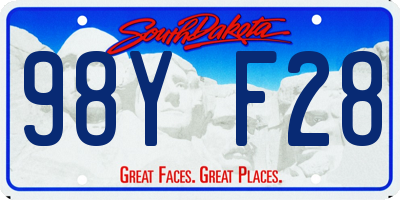 SD license plate 98YF28
