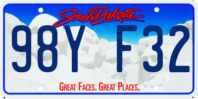 SD license plate 98YF32