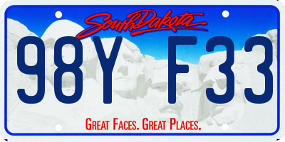 SD license plate 98YF33