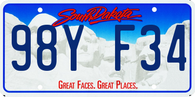 SD license plate 98YF34