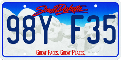 SD license plate 98YF35