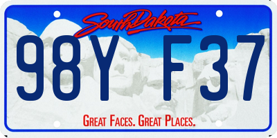 SD license plate 98YF37