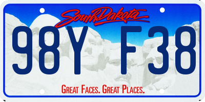SD license plate 98YF38