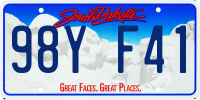 SD license plate 98YF41