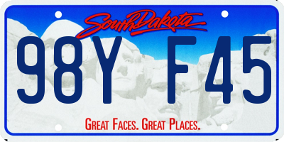 SD license plate 98YF45