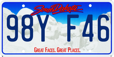 SD license plate 98YF46