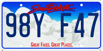 SD license plate 98YF47