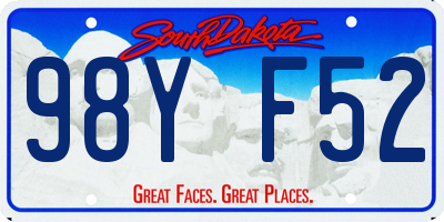 SD license plate 98YF52
