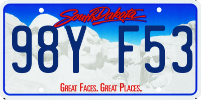 SD license plate 98YF53