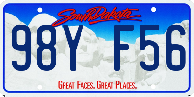 SD license plate 98YF56