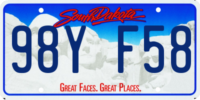 SD license plate 98YF58