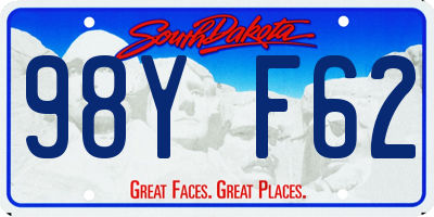 SD license plate 98YF62