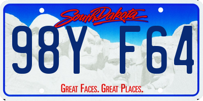 SD license plate 98YF64